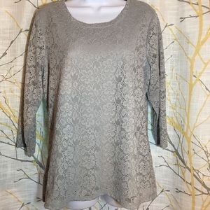 Coldwater Creek Layered Lacy Shirt